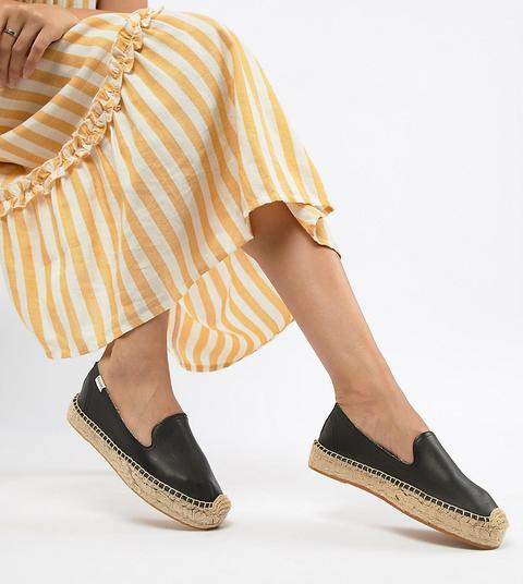 Soludos - Espadrillas In Pelle - Nero