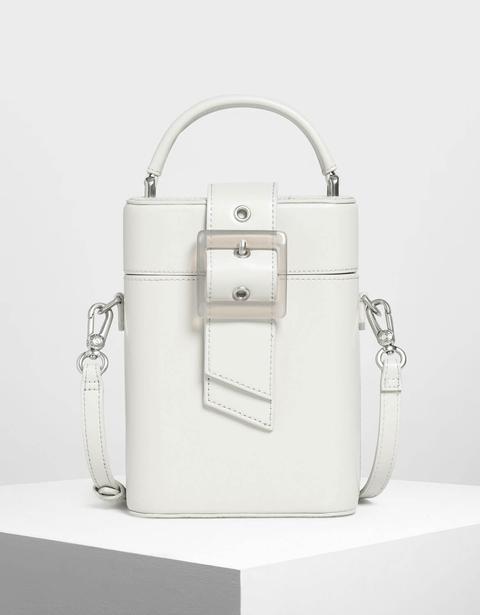 Statement Buckle Top Handle Bag