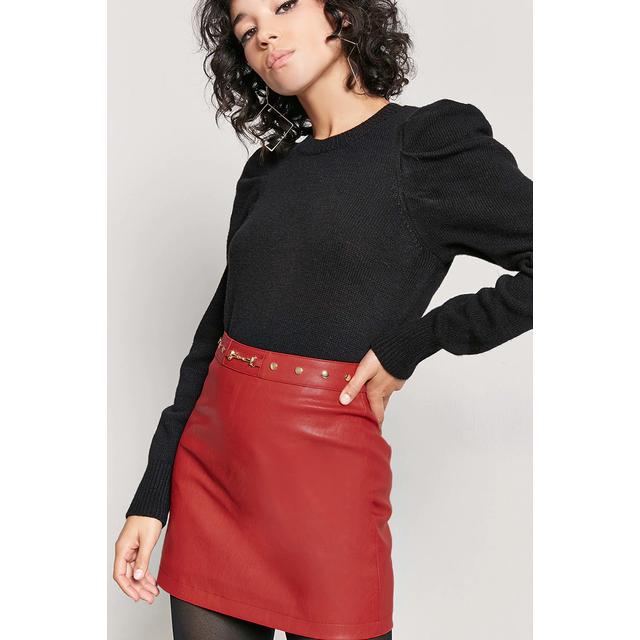 red leather skirt forever 21