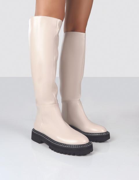 Dana Bone Pu Knee High Boots