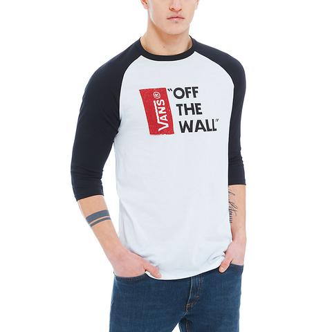 Vans Camiseta De Manga Raglán Vans Off The Wall (white/black) Hombre Blanco