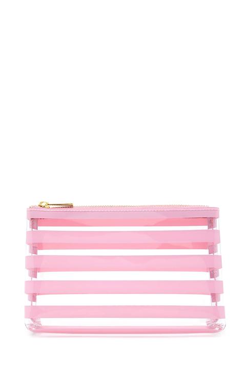 Striped Clear Makeup Bag