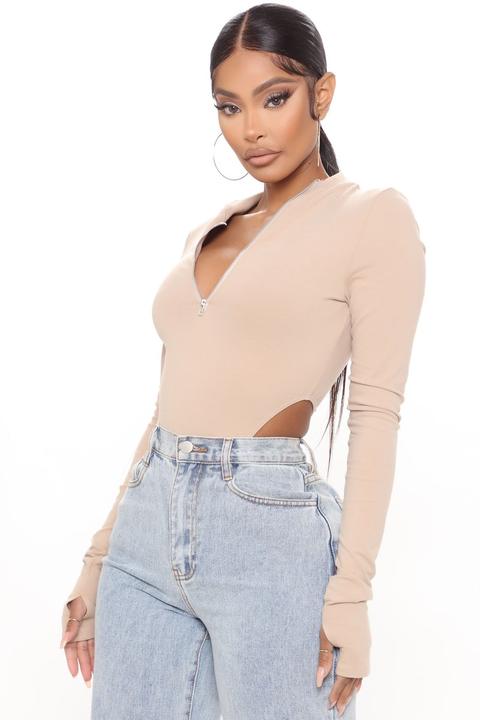 Level Up High Cut Bodysuit - Taupe