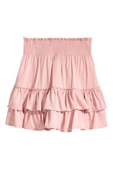 H & M - Falda Con Volantes Y Fruncido - Rosa