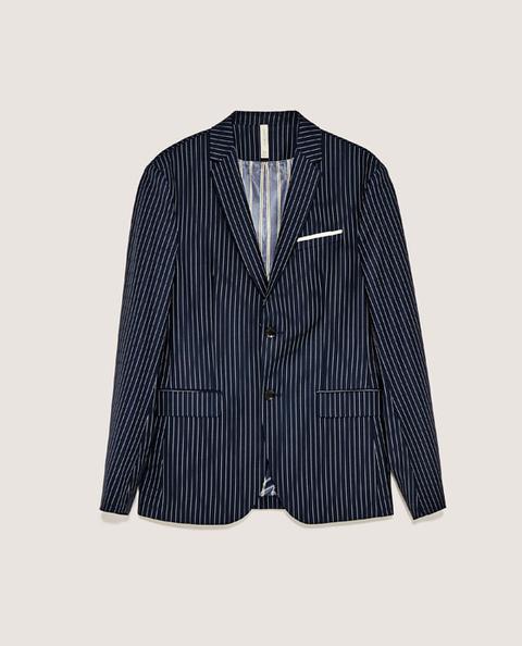 Blazer Abito A Righe Blu