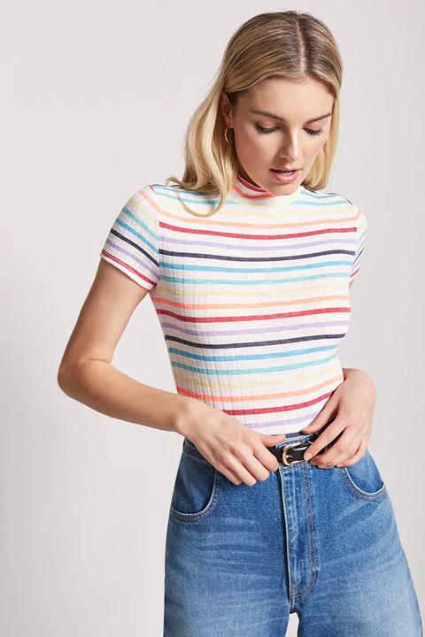 Ribbed Multistripe Top