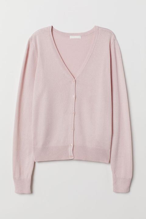 H & M - Cardigan In Maglia Fine - Rosa