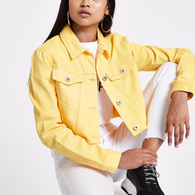 Cropped yellow denim jacket Clearance