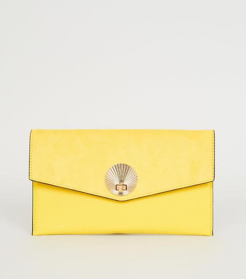 yellow clutch bag new look