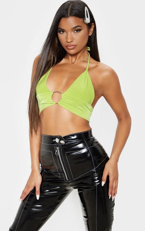 Black plunge ring sales detail bralet