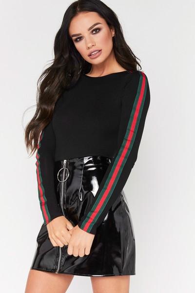 Georgia Black Side Stripe Bodysuit