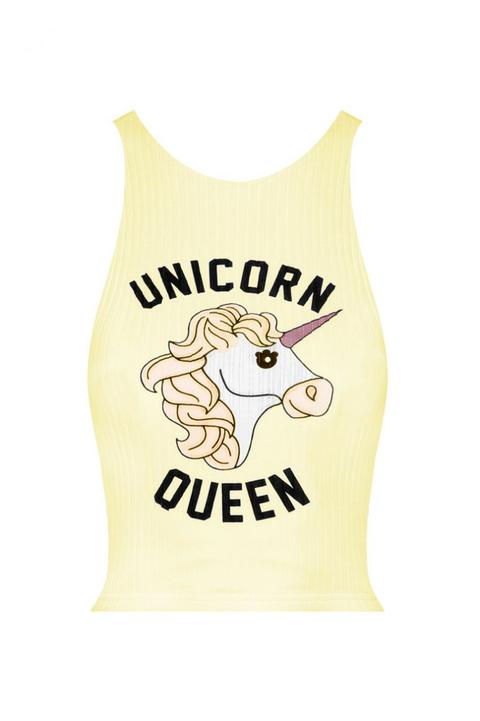 Top Pigiama Giallo Con Unicorno