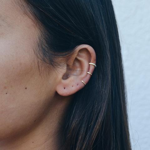 Earcuff Triple Cz Gold