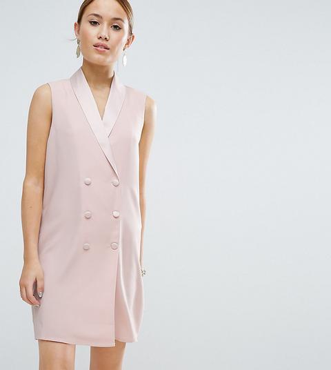 Asos Petite - Vestito Stile Smoking Senza Maniche - Rosa