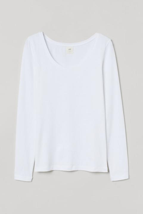 Camiseta De Manga Larga - Blanco