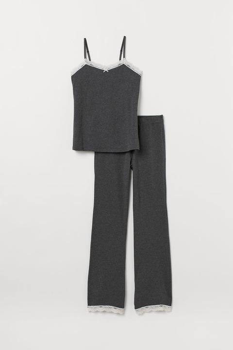 H & M - Pigiama Con Canotta - Grigio