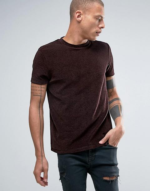 Camiseta Con Tejido De Rizo En Marrón De Asos