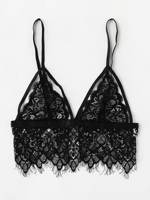 Cutout Eyelash Lace Bralette