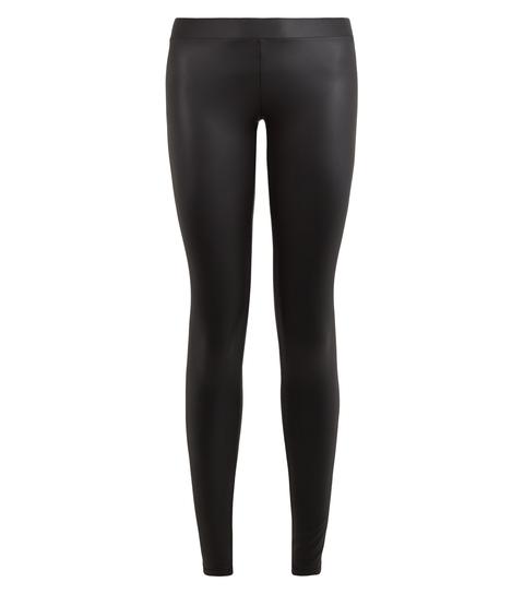 Tall Black Leather-look Leggings New Look