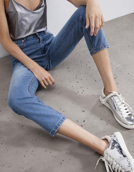 Pantalone Denim Mom Fit Jeans Chiaro