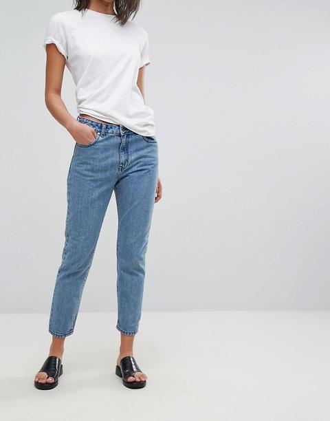 Dr Denim - Mom Jeans Vita Alta - Blu