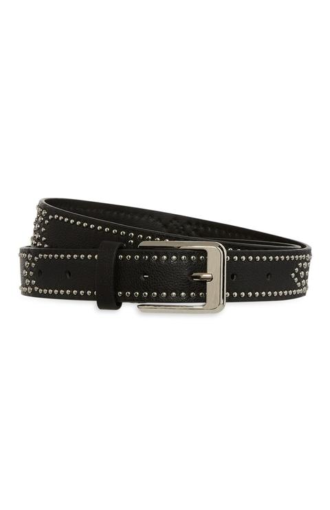 Black Studded Arrow Belt