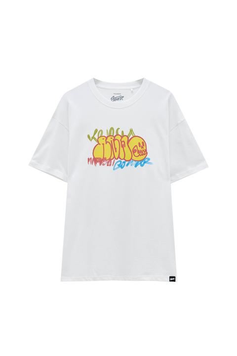 Camiseta Blanca Print Graffiti Stwd