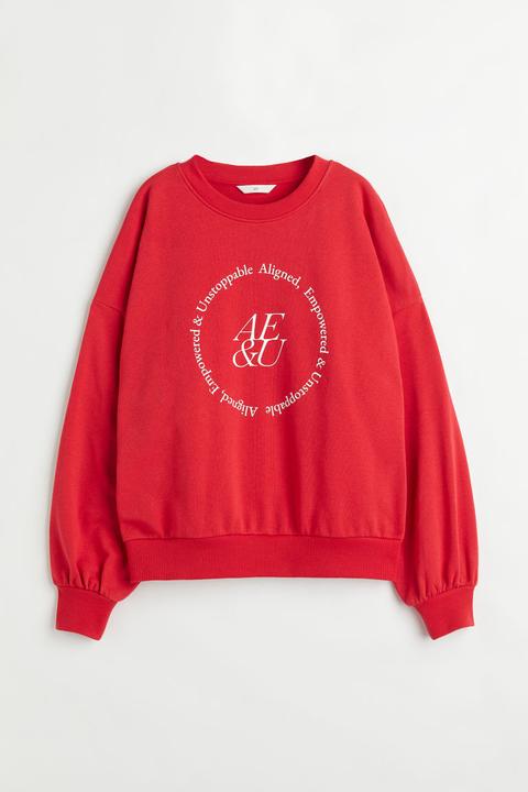 Sudadera De Manga Raglán - Rojo