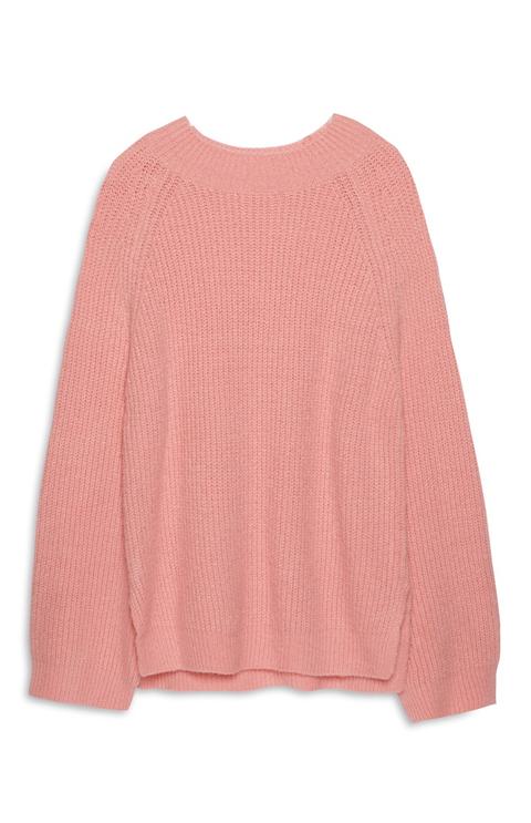 Pink Wide Neck Jumper