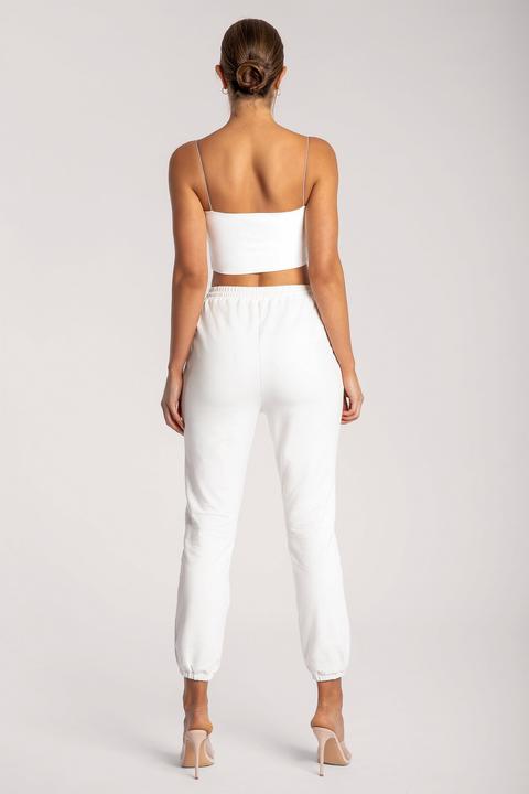 Sylvia Loopback Joggers - White