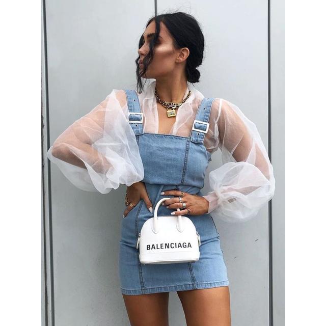 denim buckle dress