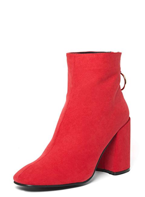 Red 'atlas' Square Toe Ankle Boots