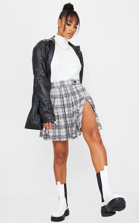 Grey Check Tennis Skirt