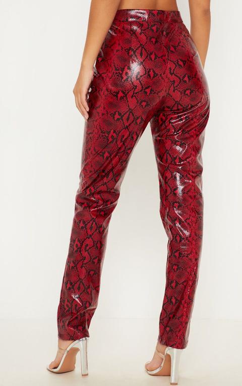 Snake print clearance faux leather trousers