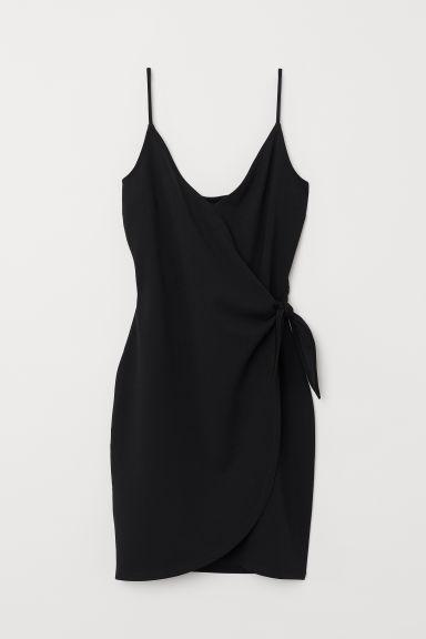 H & M - Vestido Con Escote De Pico - Negro