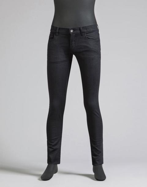 Jeans Con Fit Súper Slim En Denim Stretch Con Manchas