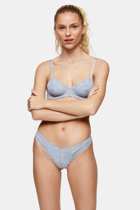 Womens Recycled Pale Blue Lace Bra - Pale Blue, Pale Blue