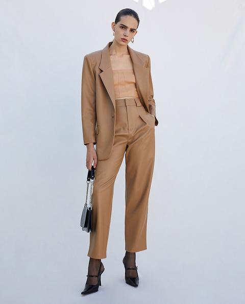 Sfera - Pantalón Amplio De Mujer Efecto Piel Recto