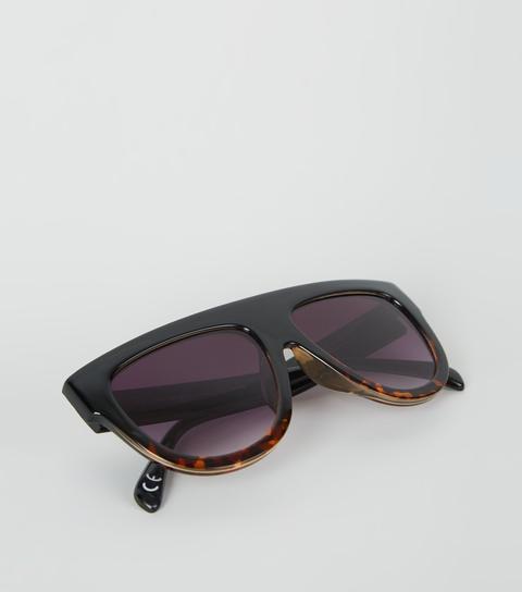 tortoise shell flat top sunglasses