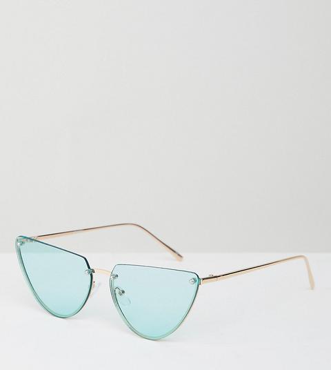 Gafas De Moda Ojos De Gato Con Montura Al Aire Y Lentes Con Aberturas En Color Verde Claro De Asos Design