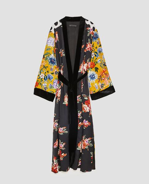 zara yellow kimono