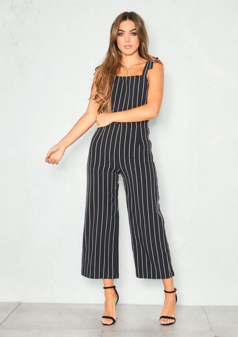 Jenny Black Stripe Culotte Jumpsuit