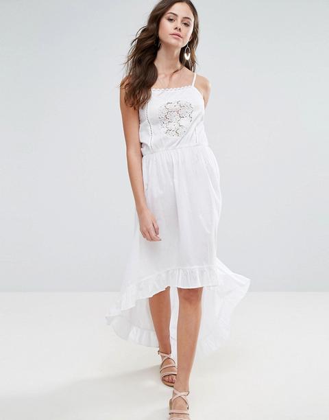 Vestido Midi De Tirantes Con Detalle De Croché De Boohoo