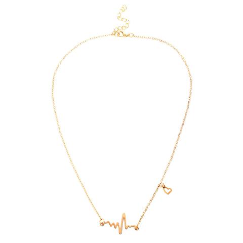 Collana Forma Elettrocardiogramma Di Cuore - Oro