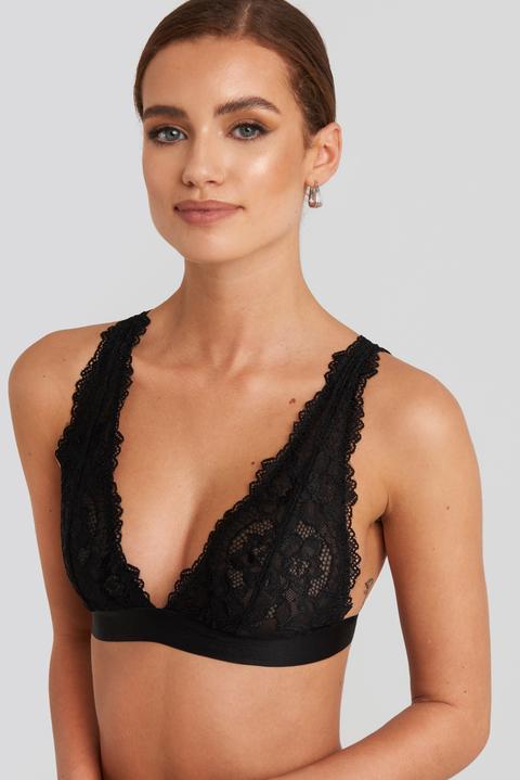 Na-kd Lingerie Soft Lace Bra - Black