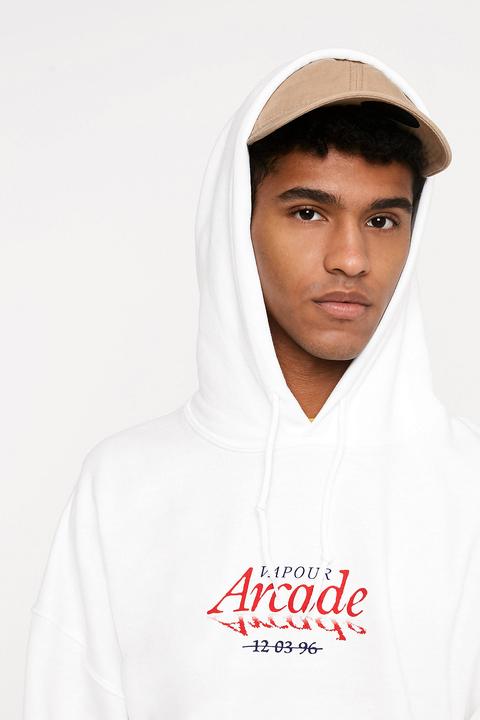 Uo Vapour Arcade White Hoodie - Mens L