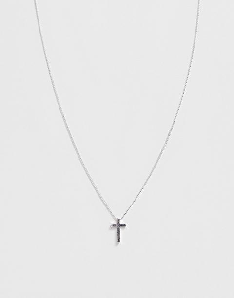 Asos Design Neckchain With Ditsy Cross In Silver Tone