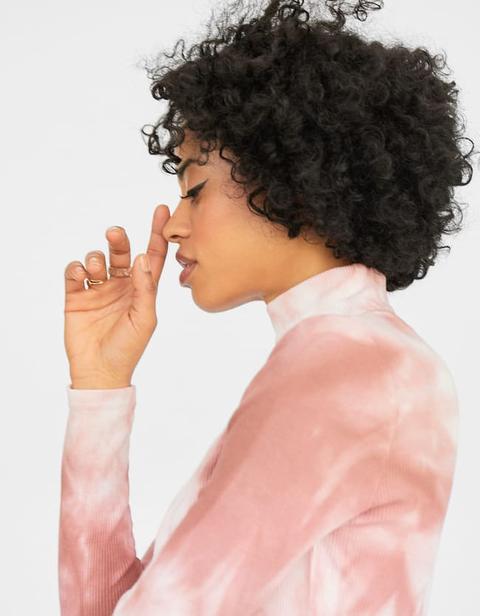 Maglietta A Costine Tie&dye Rosa