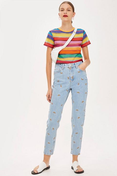 Embroidered Mom Jeans