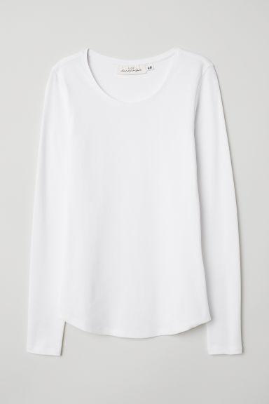 H & M - Maglia Jersey Maniche Lunghe - Bianco